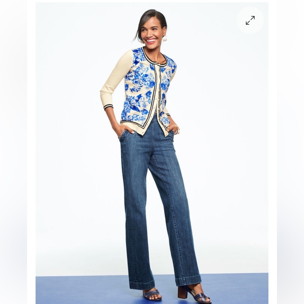 Talbots TOILE WOVEN CARDIGAN - Picture 2 of 7